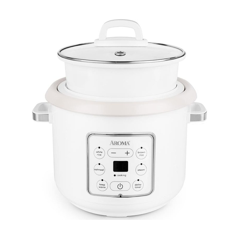AROMA CoreCoat Digital Rice Cooker & Steamer, 8 Cups Cooked, product photo